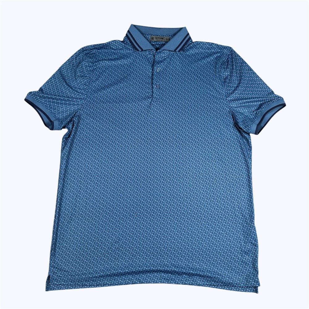 G/FORE Golf Polo Shirt Mens Racer Blue G Link Banded All Over Print Blue Sz XL